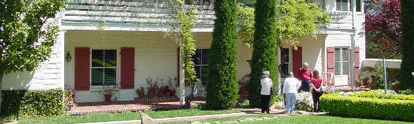 Tao House tour in courtyard